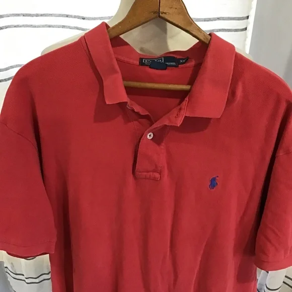 VTG Polo Ralph Lauren Men Size XXL Red Pima Cotton Striped  Polo Shirt Casual - Picture 3 of 8